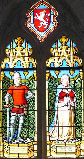 Vitrail de la Basilique Notre Dame du Roncier - Olivier V de Clisson et Marguerite de Rohan